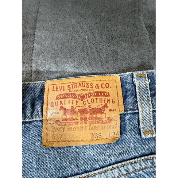 Mens Vintage Denim Jeans Light‎ Wash Distressed - Picture 13 of 14